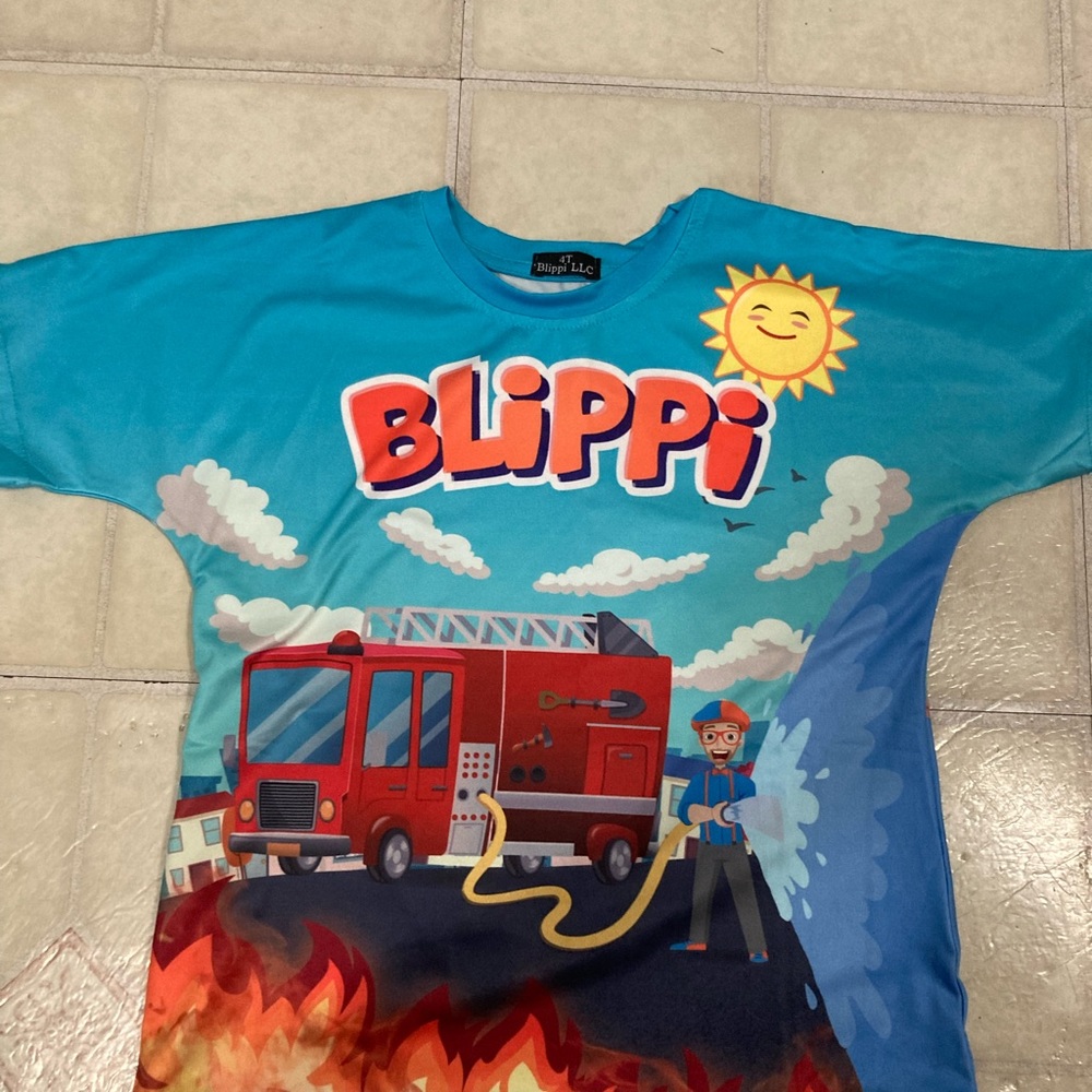 Blippi 4T unisex fire truck tshirt kids